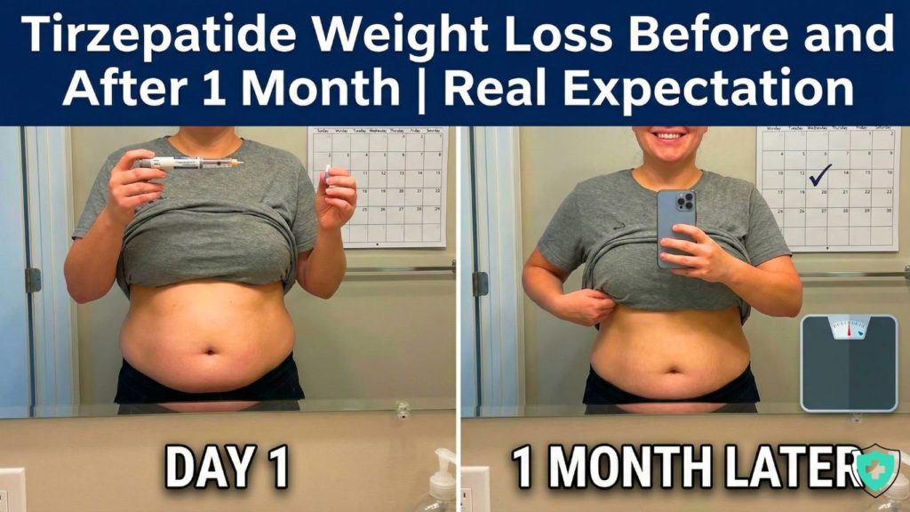 Tirzepatide weight loss before and after 1 month